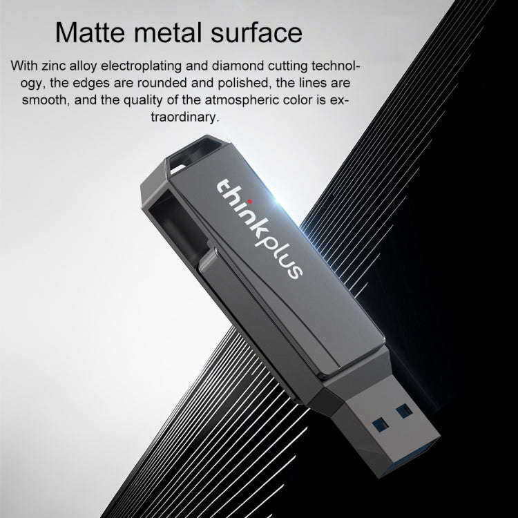 Lenovo Thinkplus MU252 USB 3.1 + USB-C / Type-C Flash Drive, Memory:64GB(Black)