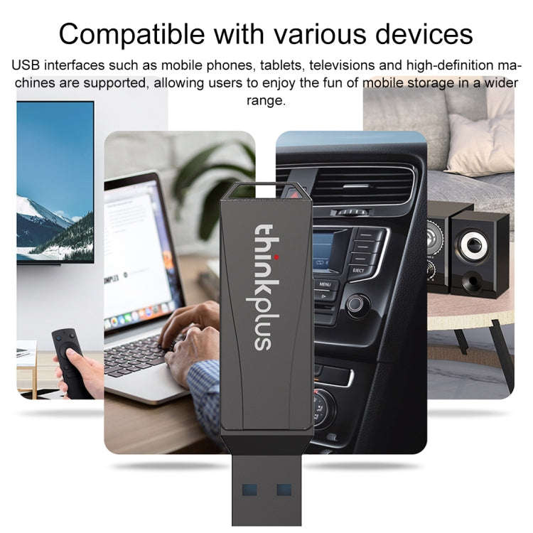 Lenovo Thinkplus MU252 USB 3.1 + USB-C / Type-C Flash Drive, Memory:64GB(Black)