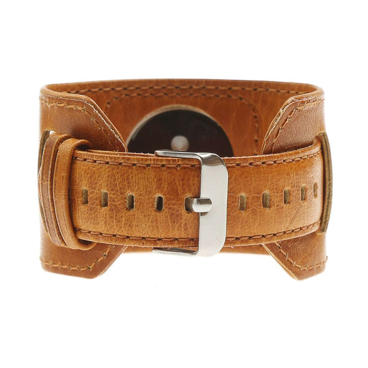 For Apple Watch 5 & 4 44mm / 3 & 2 & 1 42mm Crazy Horse Texture Bracelet Watch Band(Light Brown)