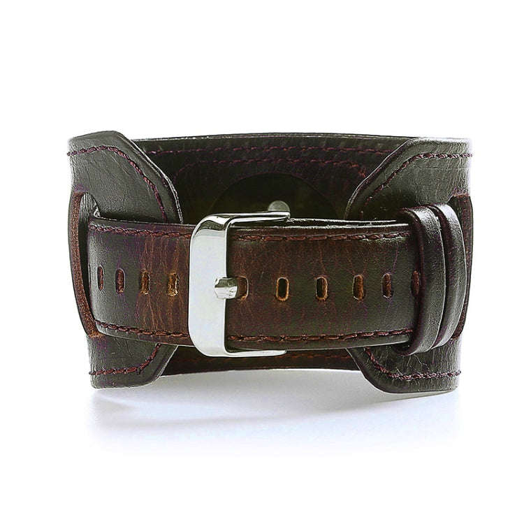 For Apple Watch 5 & 4 44mm / 3 & 2 & 1 42mm Crazy Horse Texture Bracelet Watch Band(Dark Brown)