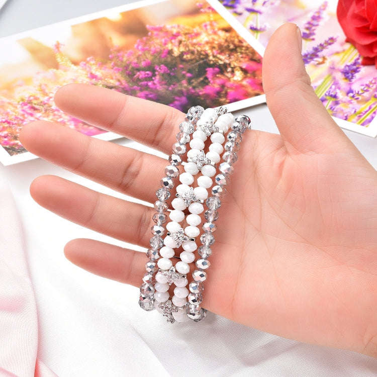 For Apple Watch 5 & 4 40mm / 3 & 2 & 1 38mm Pearl Crystal Watch Band(Crystal Porcelain White)
