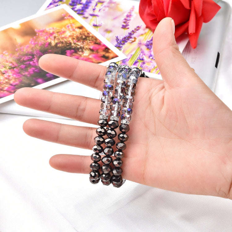 For Apple Watch 5 & 4 44mm / 3 & 2 & 1 42mm Pearl Crystal Watch Band(Crystal Grey)