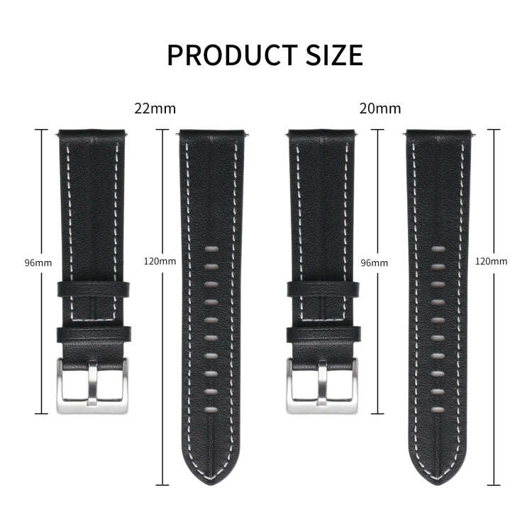 For Coros Pace 2/Coros Apex 42mm Universal Grooved Genuine Leather Watch Band(Brown)
