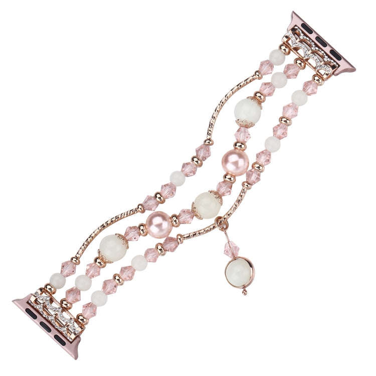 For Apple Watch 5 & 4 40mm / 3 & 2 & 1 38mm Luminous Agate Watch Band(Rose Gold)