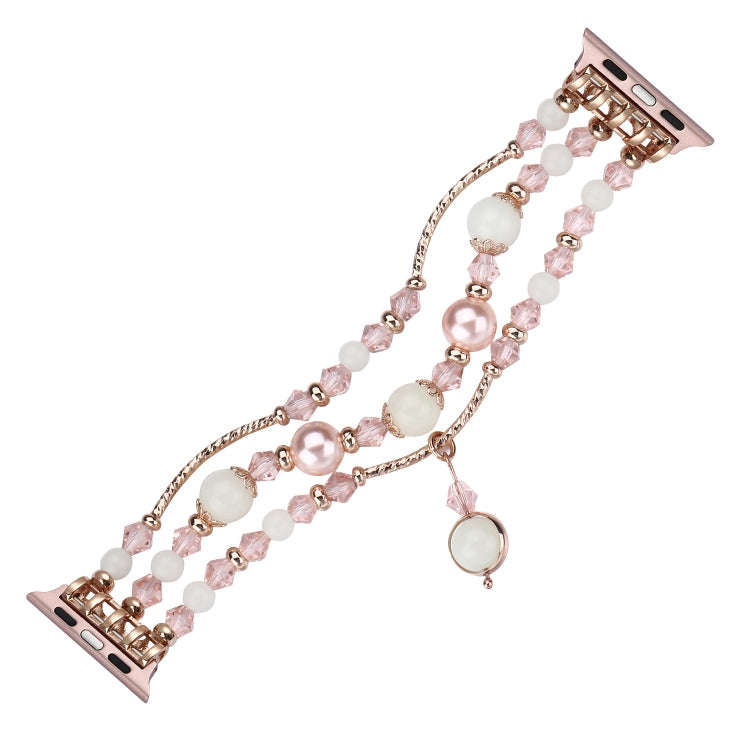 For Apple Watch 5 & 4 40mm / 3 & 2 & 1 38mm Luminous Agate Watch Band(Rose Gold)