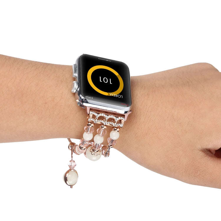 For Apple Watch 5 & 4 40mm / 3 & 2 & 1 38mm Luminous Agate Watch Band(Rose Gold)