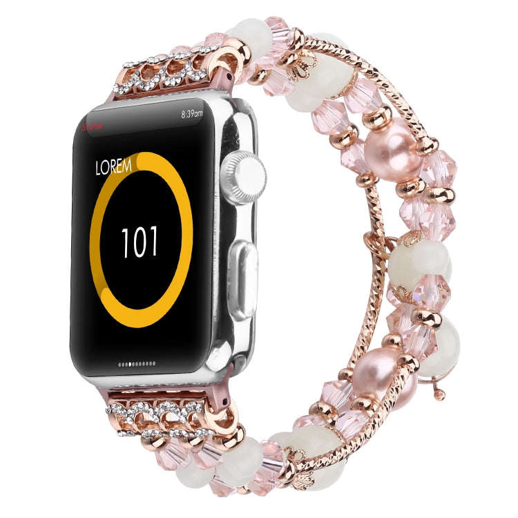 For Apple Watch 5 & 4 40mm / 3 & 2 & 1 38mm Luminous Agate Watch Band(Rose Gold)