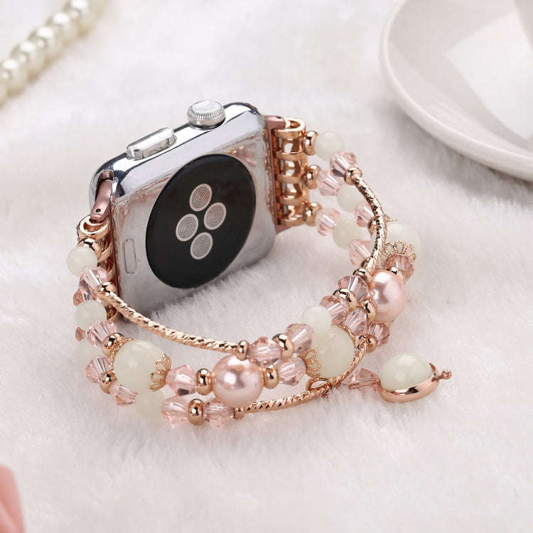 For Apple Watch 5 & 4 40mm / 3 & 2 & 1 38mm Luminous Agate Watch Band(Rose Gold)