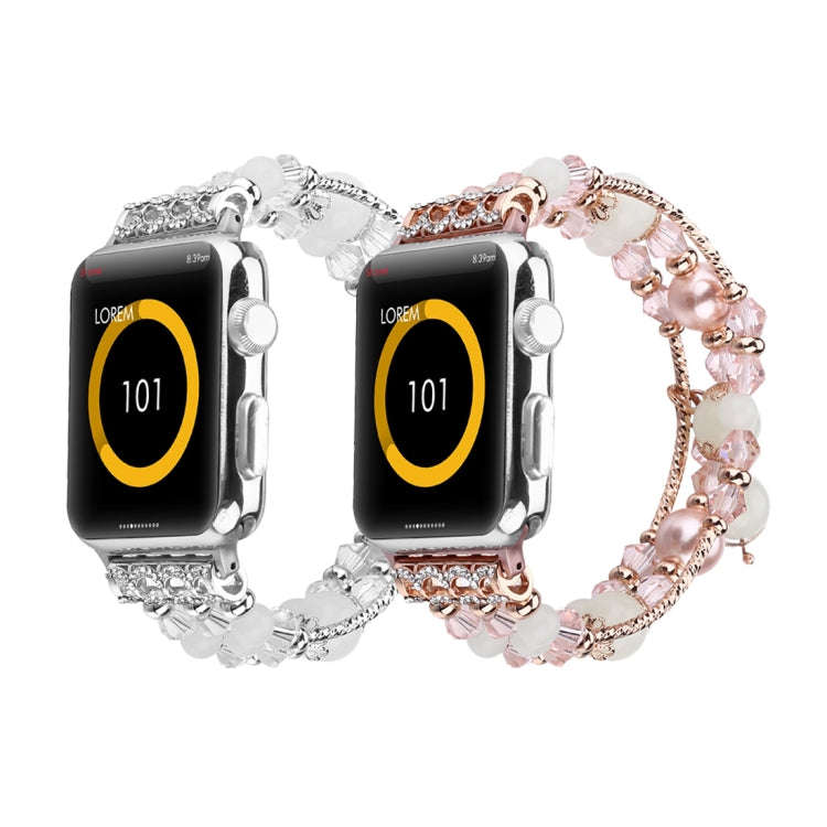 For Apple Watch 5 & 4 40mm / 3 & 2 & 1 38mm Luminous Agate Watch Band(Rose Gold)