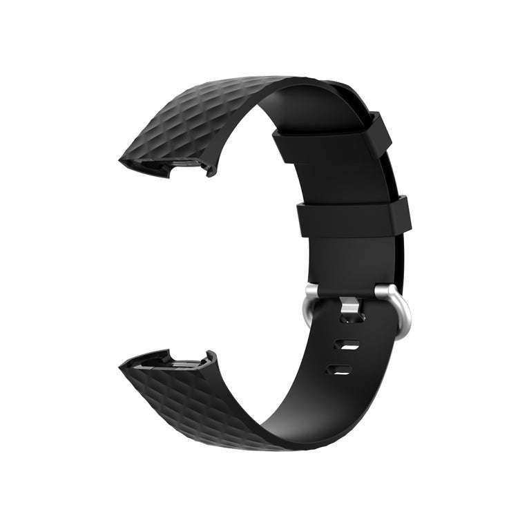 xDfind 18mm Silver Color Buckle TPU Wrist Strap Watch Band for Fitbit Charge 4 / Charge 4 SE / Ch...