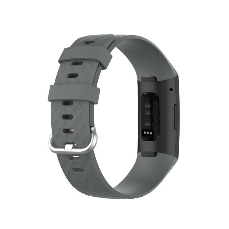 xDfind 18mm Silver Color Buckle TPU Wrist Strap Watch Band for Fitbit Charge 4 / Charge 4 SE / Ch...