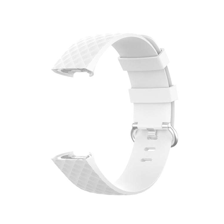 18mm Silver Color Buckle TPU Wrist Strap Watch Band for Fitbit Charge 4 / Charge 3 / Charge 3 SE,...