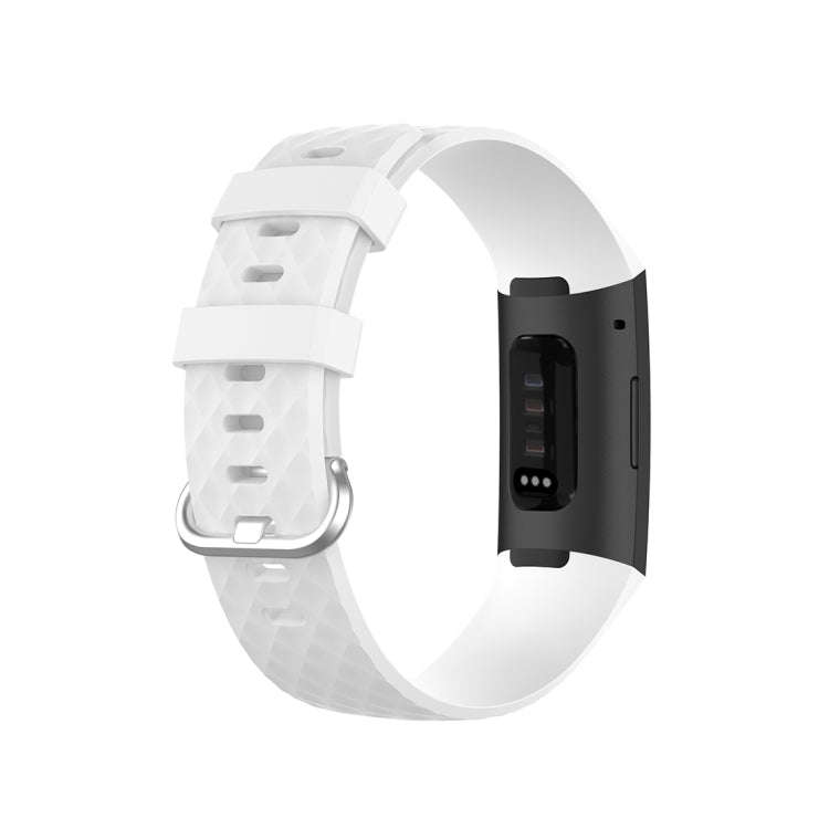 18mm Silver Color Buckle TPU Wrist Strap Watch Band for Fitbit Charge 4 / Charge 3 / Charge 3 SE,...