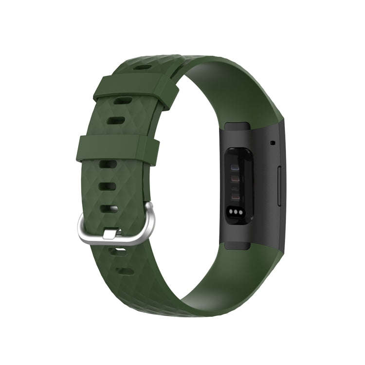 18mm Silver Color Buckle TPU Wrist Strap Watch Band for Fitbit Charge 4 / Charge 3 / Charge 3 SE,...