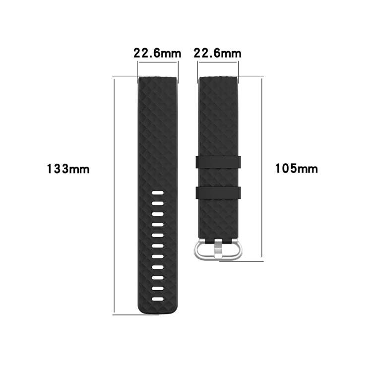 18mm Silver Color Buckle TPU Wrist Strap Watch Band for Fitbit Charge 4 / Charge 3 / Charge 3 SE,...