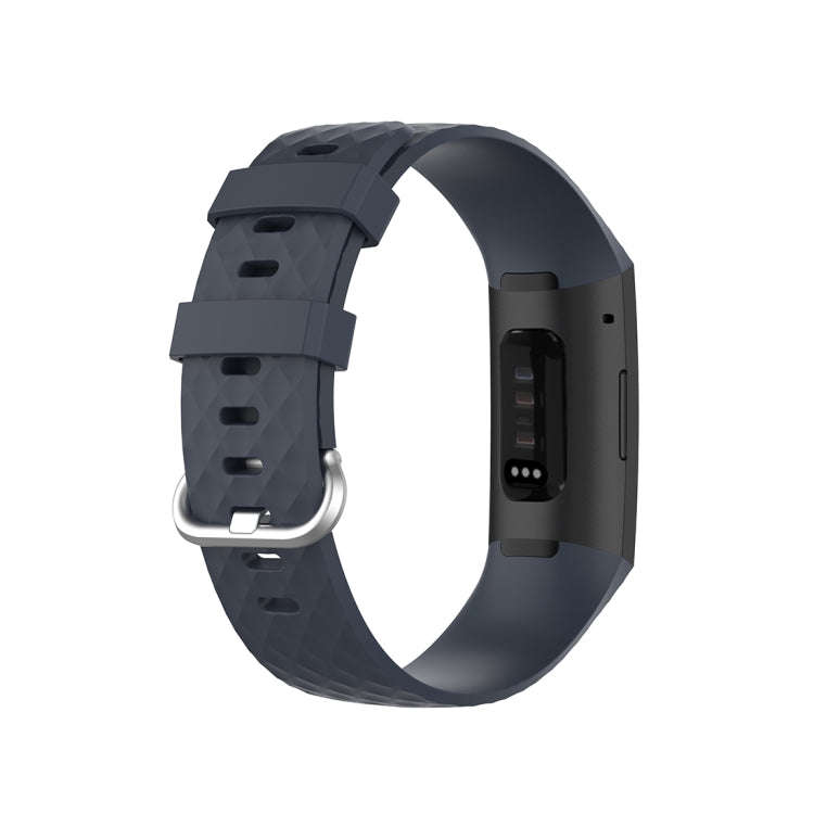 18mm Silver Color Buckle TPU Wrist Strap Watch Band for Fitbit Charge 4 / Charge 3 / Charge 3 SE,...