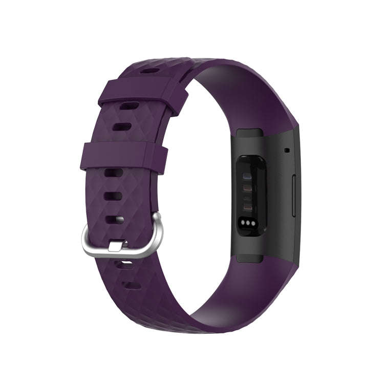 18mm Silver Color Buckle TPU Wrist Strap Watch Band for Fitbit Charge 4 / Charge 3 / Charge 3 SE,...