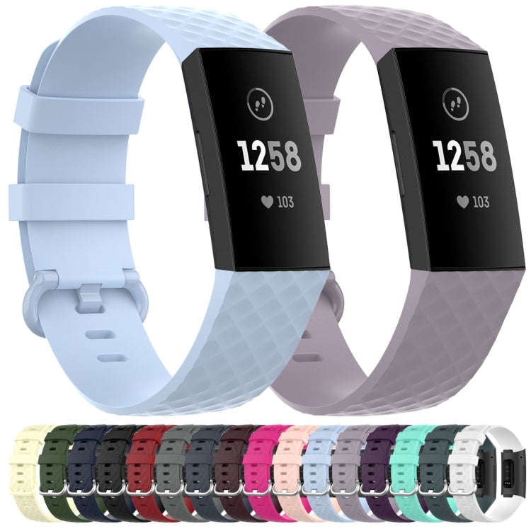 18mm Silver Color Buckle TPU Wrist Strap Watch Band for Fitbit Charge 4 / Charge 3 / Charge 3 SE,...