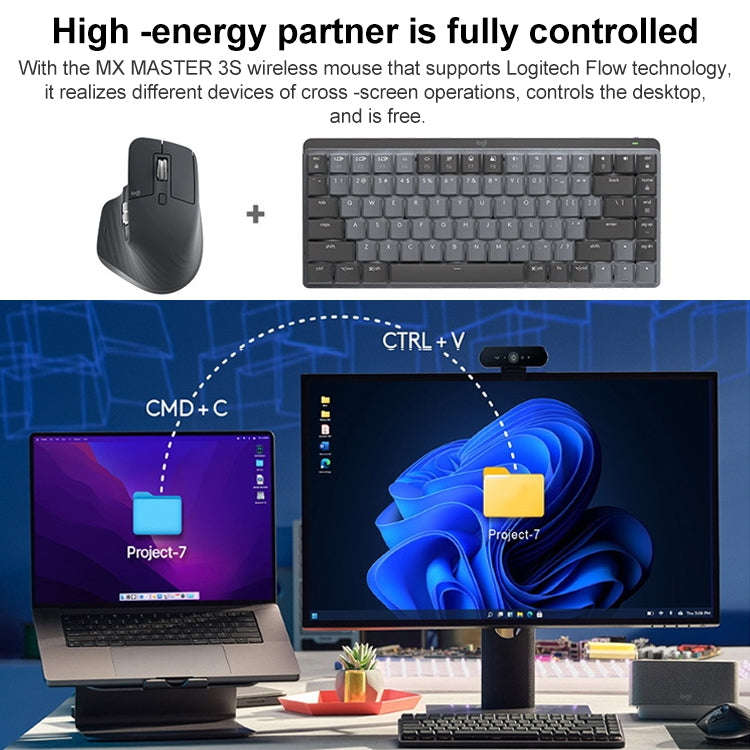 Logitech MX Mechanical Mini Wireless Bluetooth Dual Mode Keyboard with Logi Bolt USB Receiver(Bro...