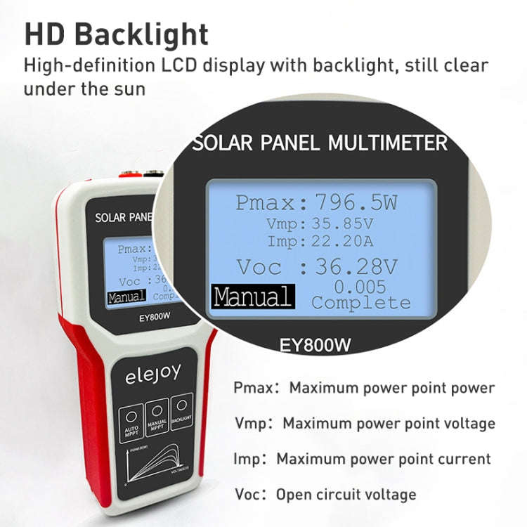 Elejoy EY800W  800W Solar Panel Power Supply Multimeter