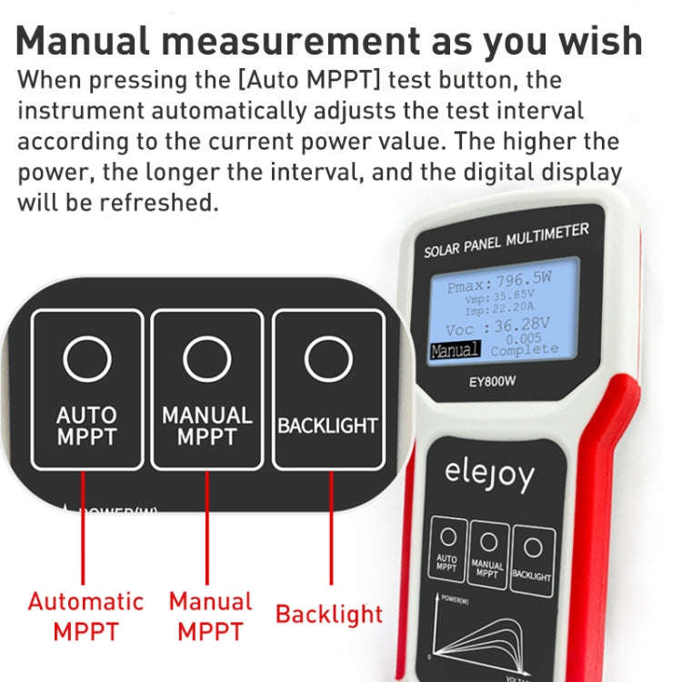 Elejoy EY800W  800W Solar Panel Power Supply Multimeter