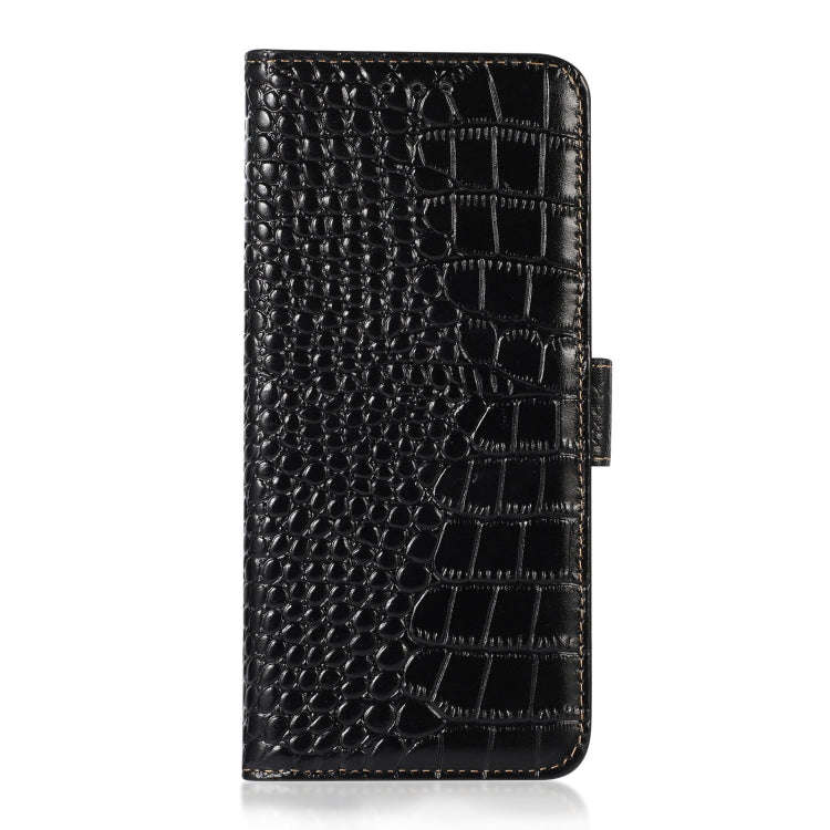 For Nokia X30 5G Crocodile Top Layer Cowhide Leather Phone Case(Black)