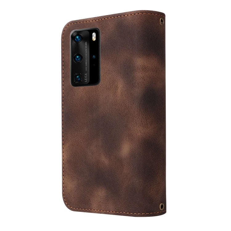 For Huawei P40 Pro Multifunctional Card Slot Zipper Wallet Leather Phone Case(Brown)