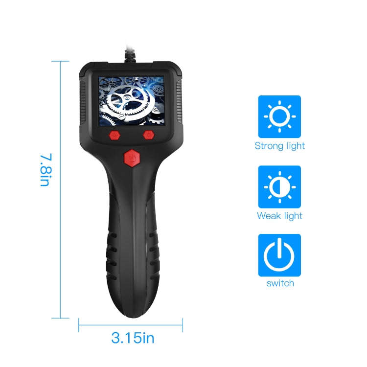 P100 8mm Side 2.4 inch HD Handheld Endoscope Hardlinewith with LCD Screen, Length:30m