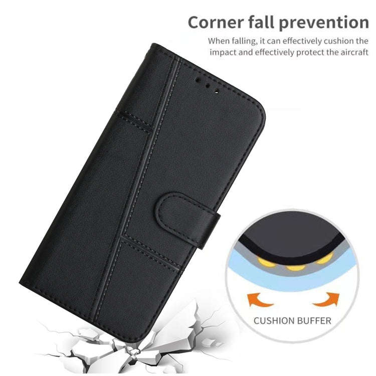 For Infinix Hot 11 2022 Stitching Calf Texture Buckle Leather Phone Case(Black)