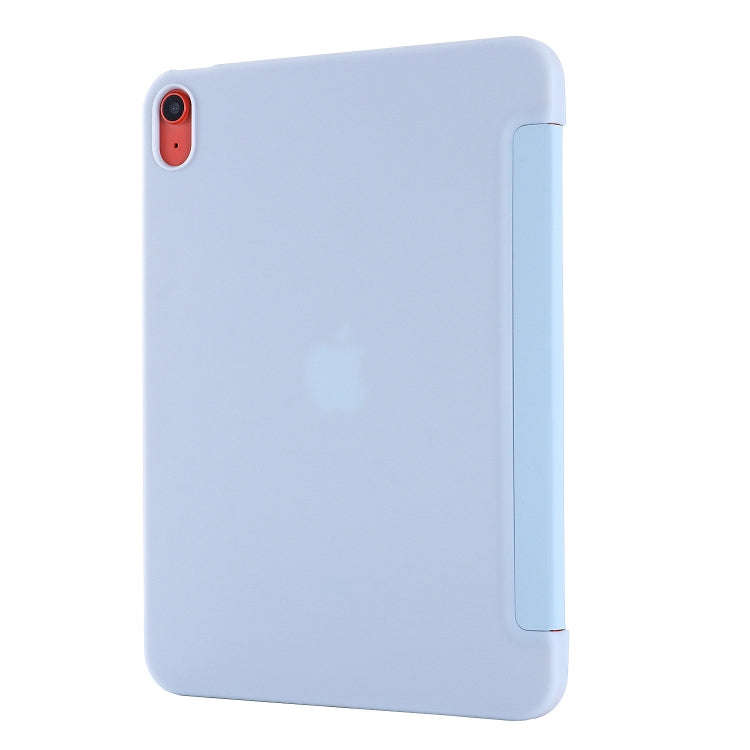 For iPad 2025 / 2022 Tri-fold Holder Tablet Leather Case(Light Blue)