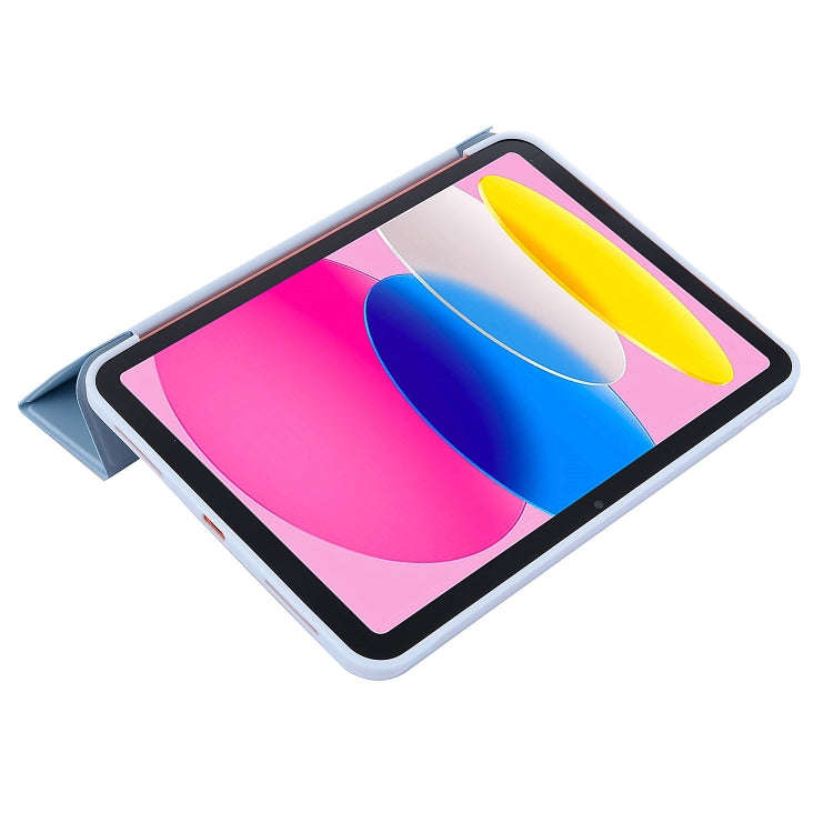 For iPad 2025 / 2022 Tri-fold Holder Tablet Leather Case(Light Blue)