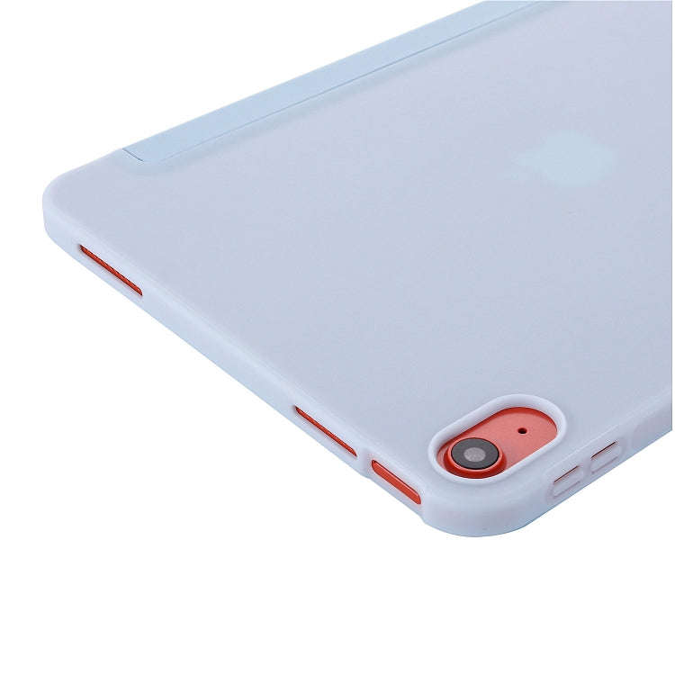For iPad 2025 / 2022 Tri-fold Holder Tablet Leather Case(Light Blue)