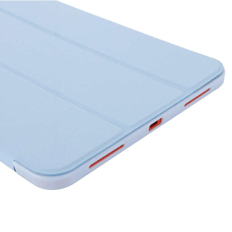 For iPad 2025 / 2022 Tri-fold Holder Tablet Leather Case(Light Blue)