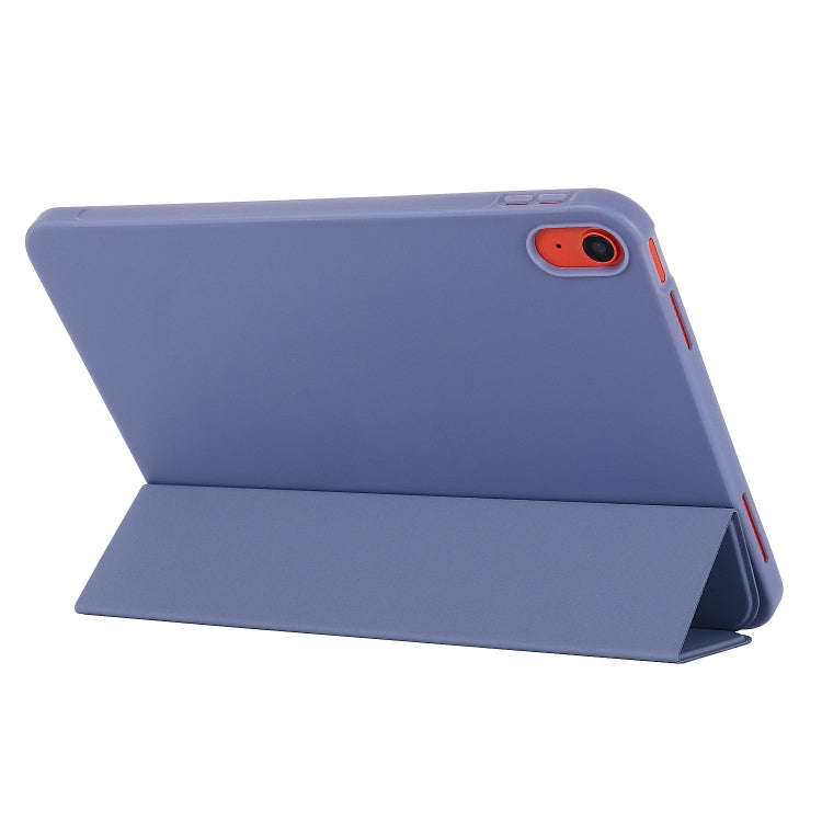 For iPad 2025 / 2022 Tri-fold Holder Tablet Leather Case(Lavender)