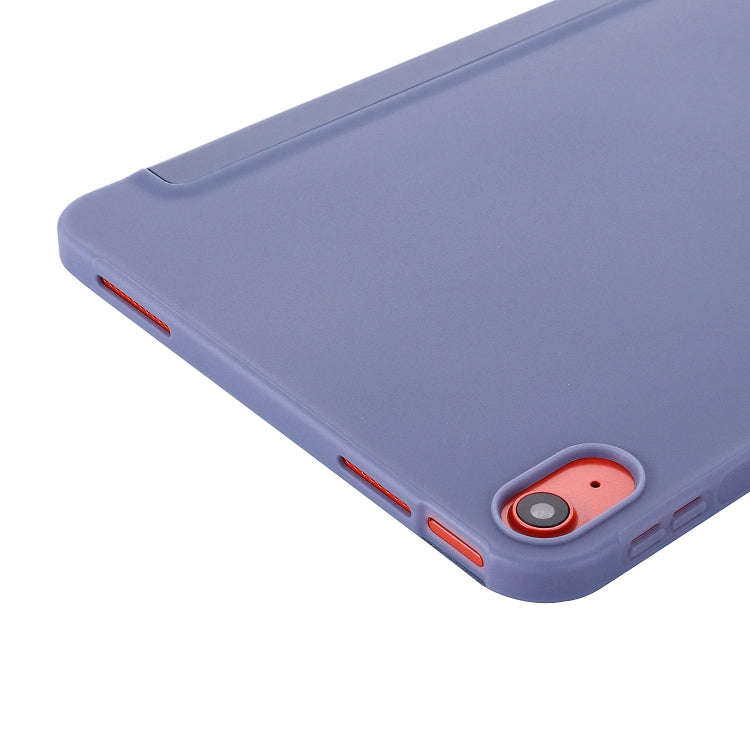 For iPad 2025 / 2022 Tri-fold Holder Tablet Leather Case(Lavender)