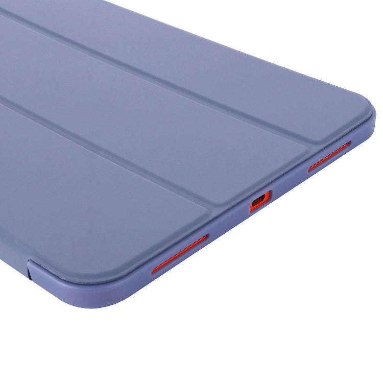 For iPad 2025 / 2022 Tri-fold Holder Tablet Leather Case(Lavender)