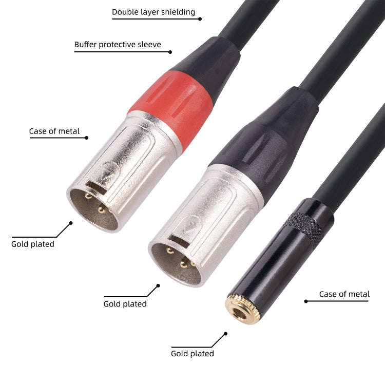 TC227YXK402-03 3.5mm Female to Dual XLR 3pin Male Audio Cable, Length: 30cm(Red Black)