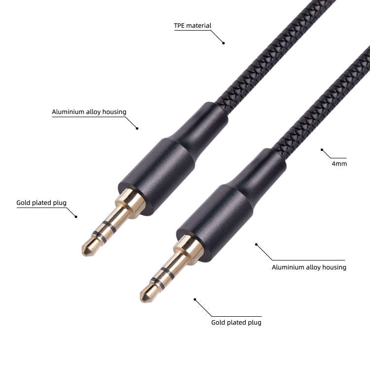 2130 3.5mm Male to 3.5mm Male Audio Cable, Length: 1m(Black)
