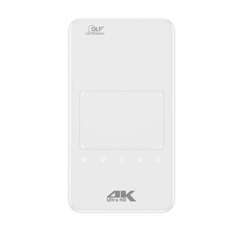 S90 DLP Android 9.0 1GB+8GB 4K Mini WiFi Smart Projector, Power Plug:UK Plug(White)