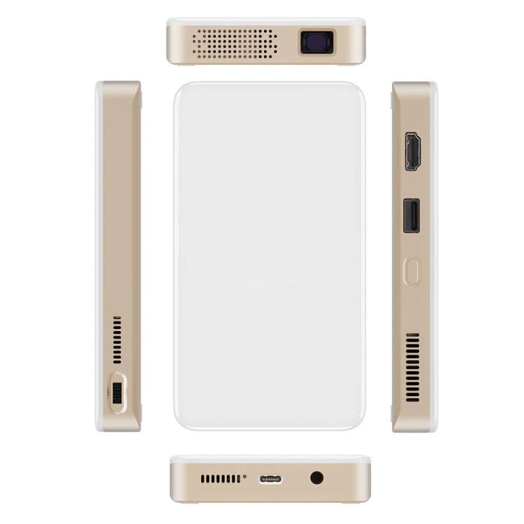 S90 DLP Android 9.0 1GB+8GB 4K Mini WiFi Smart Projector, Power Plug:UK Plug(White)