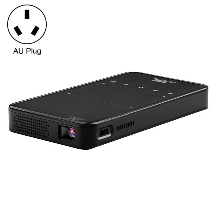S90 DLP Android 9.0 1GB+8GB 4K Mini WiFi Smart Projector, Power Plug:AU Plug(Black)