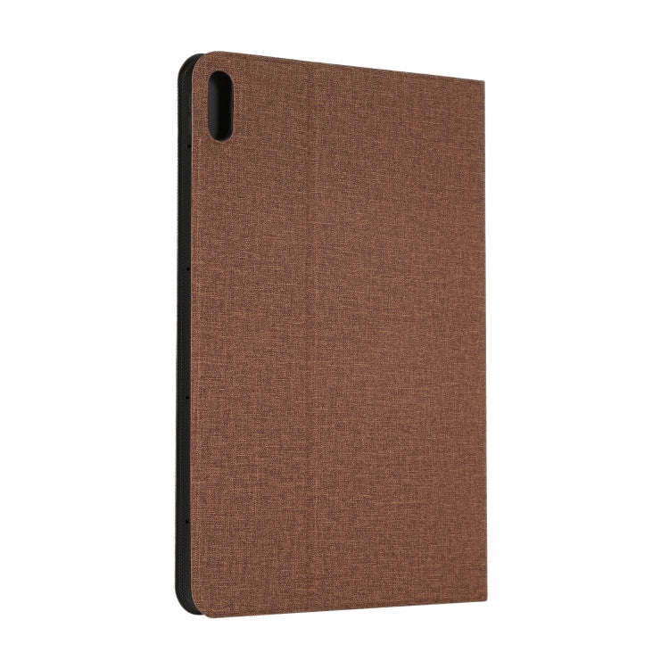 For Huawei Matepad 10.4 Cloth TPU Protective Case with Holder(Brown)