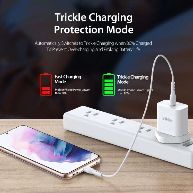 DUZZONA T3 PD 20W USB-C/Type-C Single Port Travel Charger, UK Plug(White)