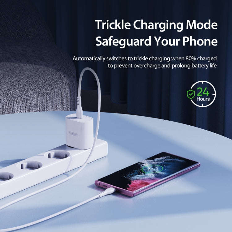 DUZZONA T6 PD 25W USB-C/Type-C Single Port Travel Charger,EU Plug(White)