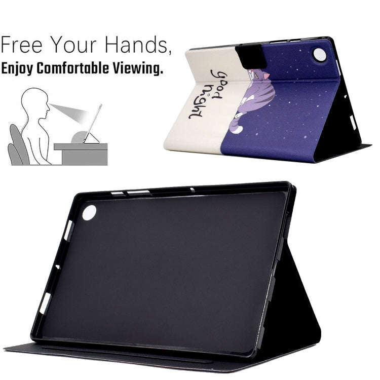 For Huawei MatePad T 10 / T 10s Electric Pressed TPU Leather Tablet Case(Lazy Cat)