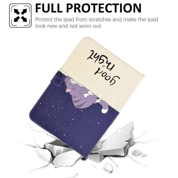 For Huawei MatePad T 10 / T 10s Electric Pressed TPU Leather Tablet Case(Lazy Cat)