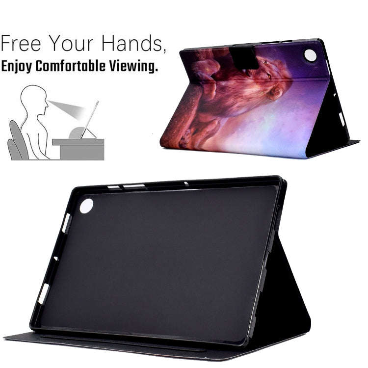 For Huawei MatePad T 10 / T 10s Electric Pressed TPU Leather Tablet Case(Lion King)