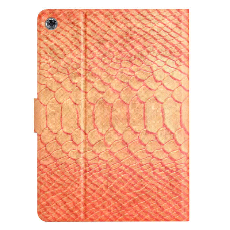 For Huawei MatePad T 10s Solid Color Crocodile Texture Leather Tablet Case(Orange)