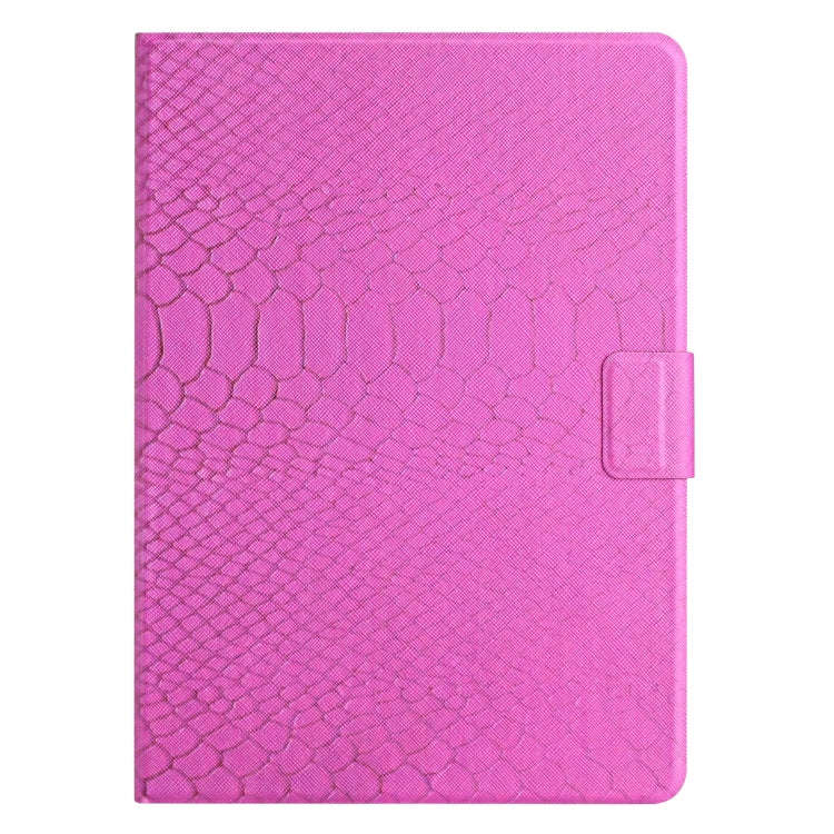 For Huawei MatePad T 10s Solid Color Crocodile Texture Leather Tablet Case(Rose Red)