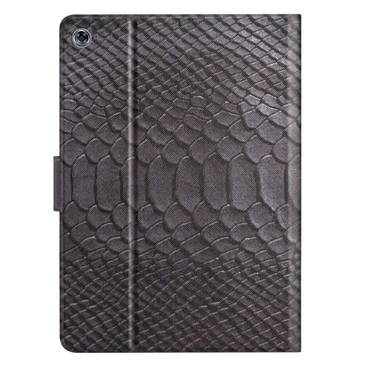 For Huawei MatePad T8 Solid Color Crocodile Texture Leather Tablet Case(Black)